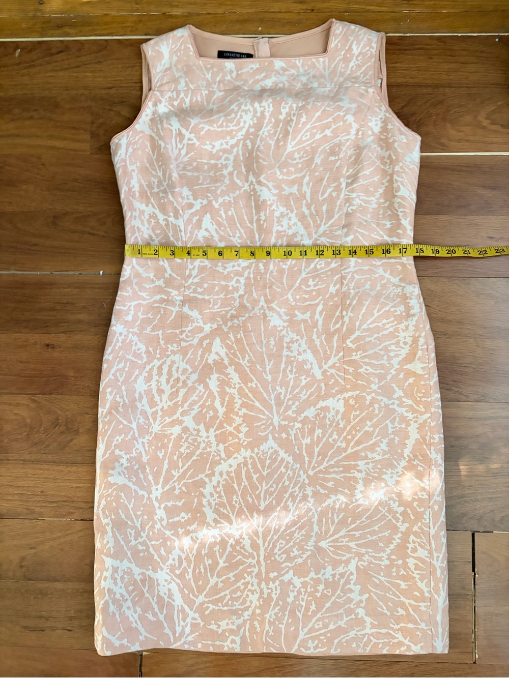 Lafayette 148 New York Jacquard Sheath Dress Pink White - Picture 7 of 9